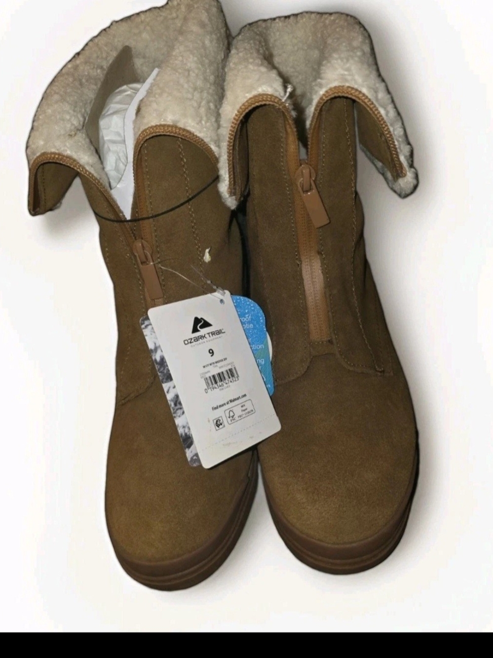 Ozark Trail Women's Tan Sherpa-Lined Winter Boots Size 9